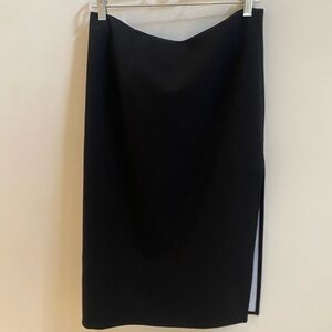 NWOT | INTERMIX | Midi Skirt w Side Slit | Black w White Interior | Size L
